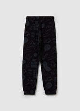 Ovs Fleece Joggers With Drawstring And Print